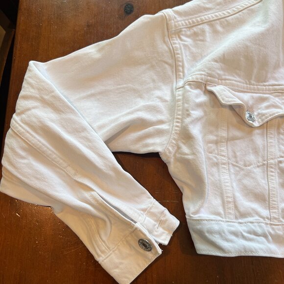 Solid & Striped x Re/Done Hollywood white cropped denim jean jacket Size S - Picture 11 of 11